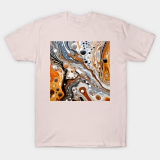 Monochrome with Autumn Hues Abstract T-Shirt